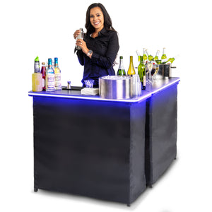 GoBar Portable Double Bar Table Set with Multi-Color LED Lights