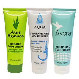 three different types of skin care products