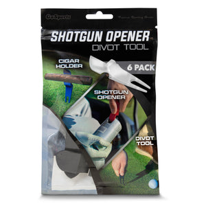 GoSports Ultimate Beer Shotgun Opener and Golf Divot Tool- 6-Pack - Gray
