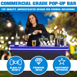 GoBar PRO LED Commercial Grade Portable Bar Table with Multi-Color Lights