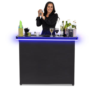GoBar PRO LED Commercial Grade Portable Bar Table with Multi-Color Lights