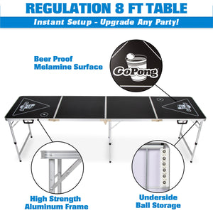 GoPong 8' Portable Folding Beer Pong Table