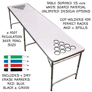 a table with a white top and four different colors