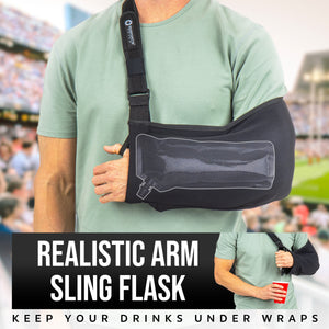 GoPong Arm Sling Flask (16 oz Total) - Hidden Alcohol Flask for Liquor Disguise – Secret Liquor Drink Container for Concerts, Sports Events, & Theme Parks – Includes Funnel & Spout-GoPong