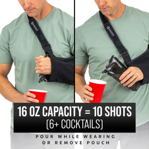 GoPong Arm Sling Flask (16 oz Total) - Hidden Alcohol Flask for Liquor Disguise – Secret Liquor Drink Container for Concerts, Sports Events, & Theme Parks – Includes Funnel & Spout-GoPong
