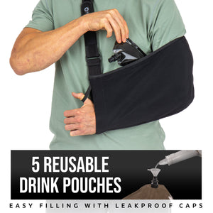 GoPong Arm Sling Flask (16 oz Total) - Hidden Alcohol Flask for Liquor Disguise – Secret Liquor Drink Container for Concerts, Sports Events, & Theme Parks – Includes Funnel & Spout-GoPong