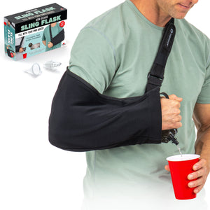 GoPong Arm Sling Flask (16 oz Total) - Hidden Alcohol Flask for Liquor Disguise – Secret Liquor Drink Container for Concerts, Sports Events, & Theme Parks – Includes Funnel & Spout-GoPong