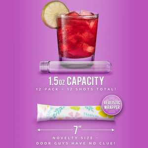 GoPong Tampon Flasks for Liquor - 12 Plastic 1.5 oz Hidden Flasks for Women