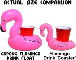 GoFloats Inflatable Drink Holders 3-Pack - Flamingo