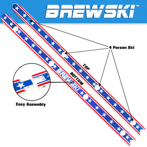 GoPong Brewski Beer Drinking Shot Ski - America Design