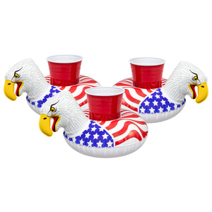 GoFloats Inflatable Drink Holders 3-Pack - Screaming Eagle