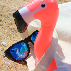 a flaming in the sand