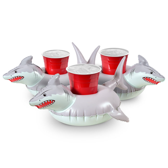 GoFloats Inflatable Drink Holders 3-Pack - Shark