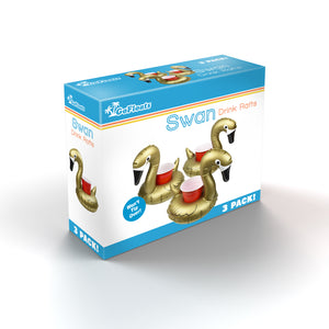a box of swim toys with a small elephant