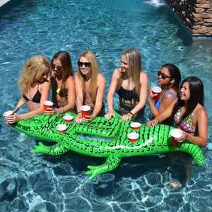 GoFloats Giant Party Floating Gator with Cooler & Cup Holders