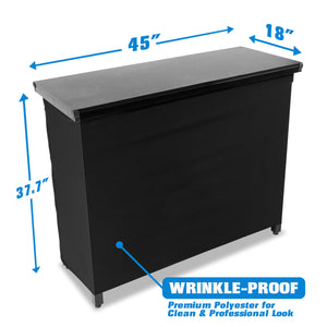 the wine - proof black gloss finish is shown with the measurements