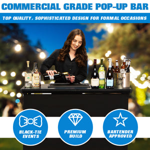 a woman is making a drink at a bar