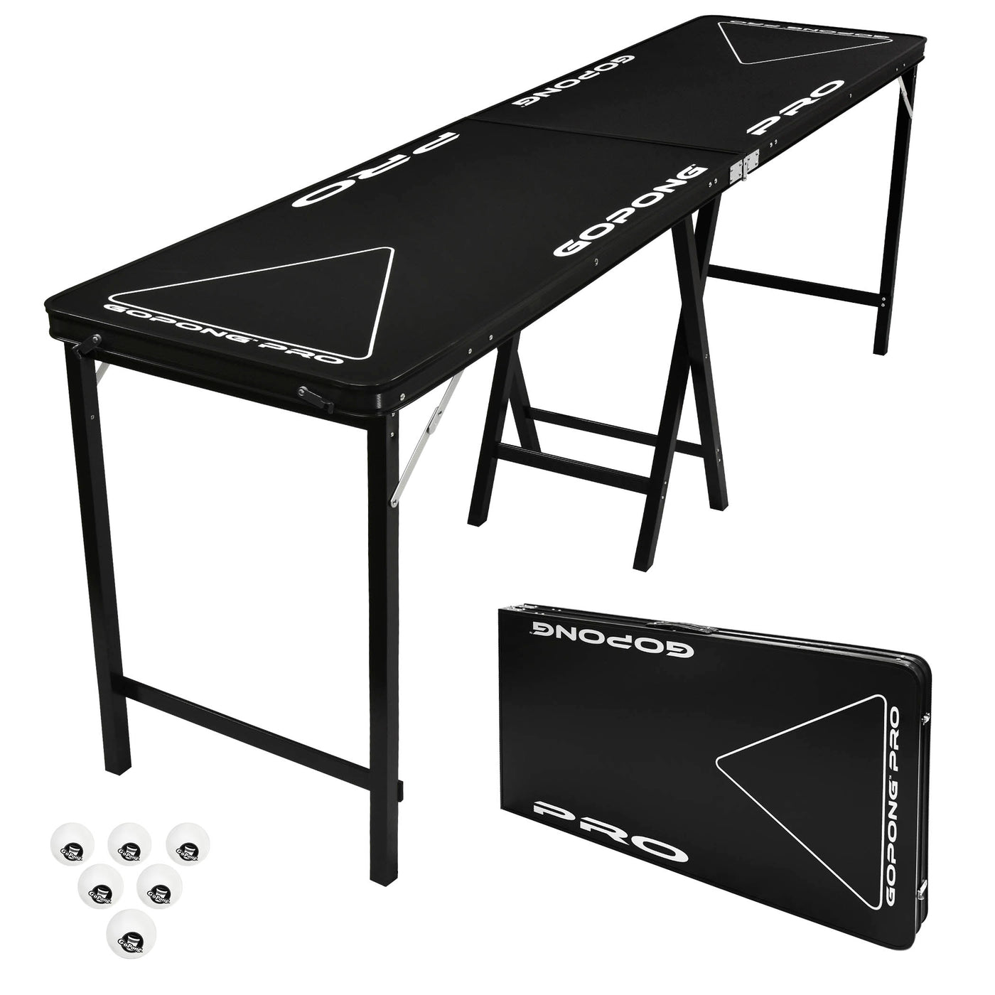 GoPong PRO 8' Premium Beer Pong Table - Black