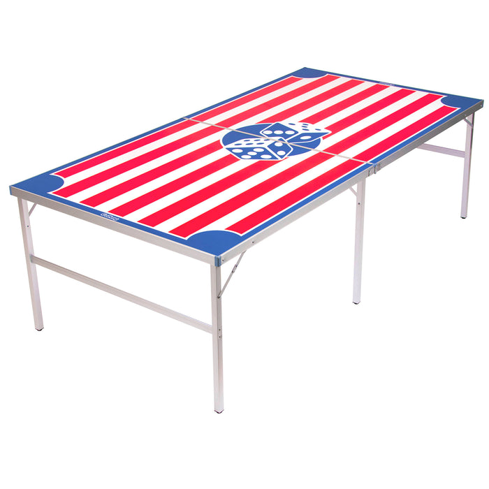 GoPong 8 ft x 4 ft Beer Die Table with 5 Dice - American Flag