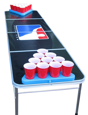 a table with cups and cups on it