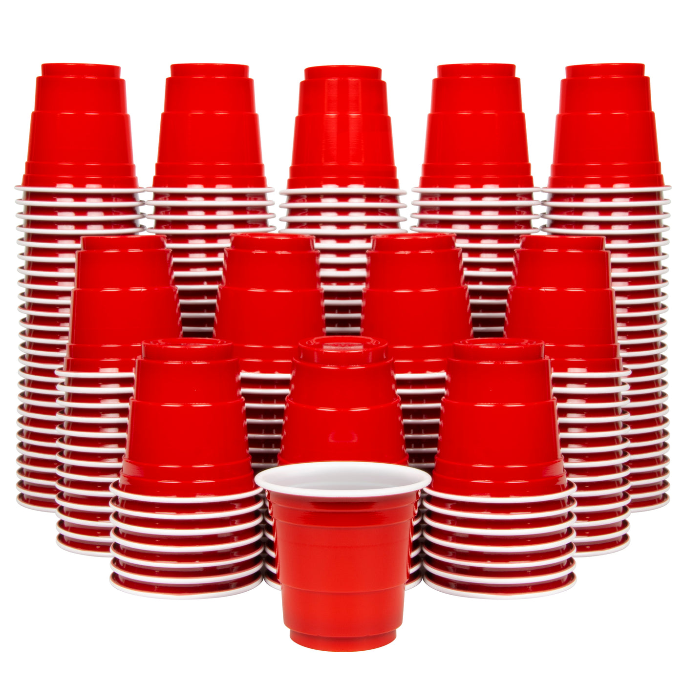 Red Plastic Shot Glasses 2oz