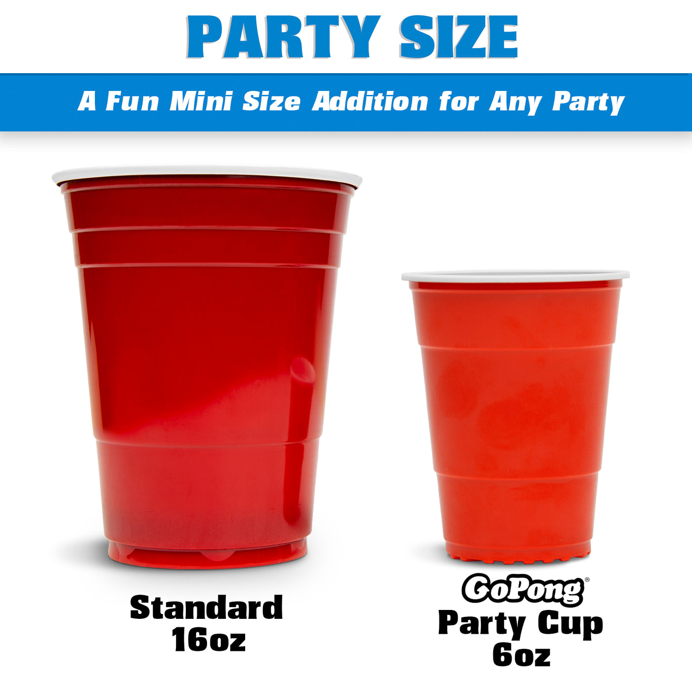 GoPong 6oz Red Party Cups - 16-Pack
