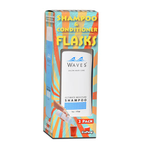 colorful retail box for a shampoo and conditioner flask 2 pack