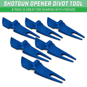 GoSports Ultimate Beer Shotgun Opener and Golf Divot Tool- 6-Pack - Blue