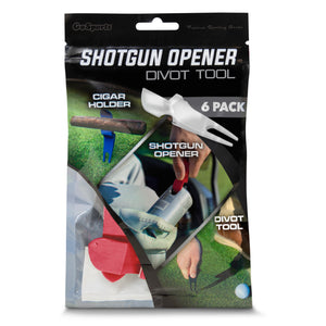 GoSports Ultimate Beer Shotgun Opener and Golf Divot Tool- 6-Pack - Red