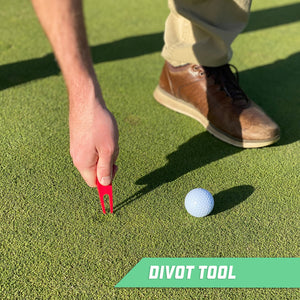 a man is putting a bottle of beer into a golf ball