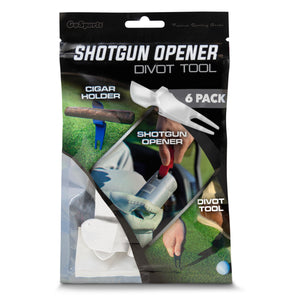 GoSports Ultimate Beer Shotgun Opener and Golf Divot Tool- 6-Pack - White