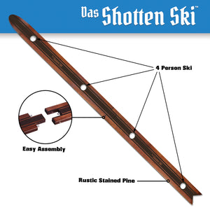 GoPong Das Shotten Ski with 5 Plastic Shot Glasses - Rustic Wood