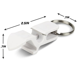white plastic opener with dimensions