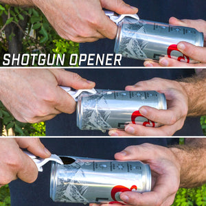 white shotgun opener can