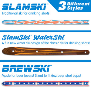 GoPong Brewski Beer Drinking Shot Ski - Rustic Brown